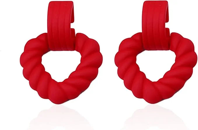 10800 Acrylic Neon Hollow Out Heart Dangle Earrings for Women {Multicolor}