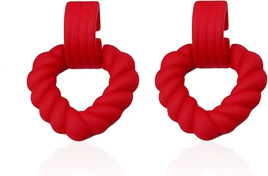 10800 Acrylic Neon Hollow Out Heart Dangle Earrings for Women {Multicolor}