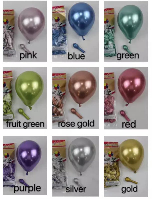 20720 Multi Chrome Balloons, 50pcs  Shiny Multicolour Chrome metallic Balloons for Birthday, Anniversary, Engagement, Wedding, Baby Shower, Festival Party Decorations