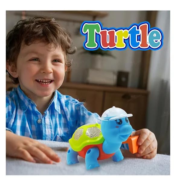 707-3 Tortoise 3D Small Size with Light and Music I Electric Reptile Light & Music Toy Toddle for Baby boy & Girl