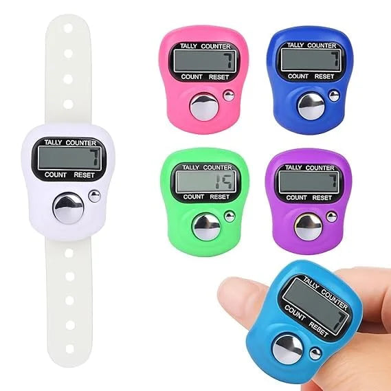 1011 { Pack of 1 } LCD 5 Digit Counting Machine Tally Counter Tasbeeh Digital Display Finger Hand Counter Islamic Zikr Tasbih { Random Colour }