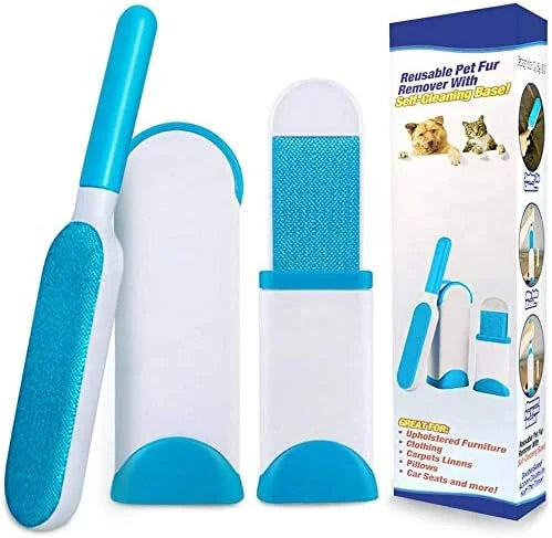 10340 Pet Hair Remover Brush for Dogs and Cats with Efficient Double-Sided Self Cleaning Base