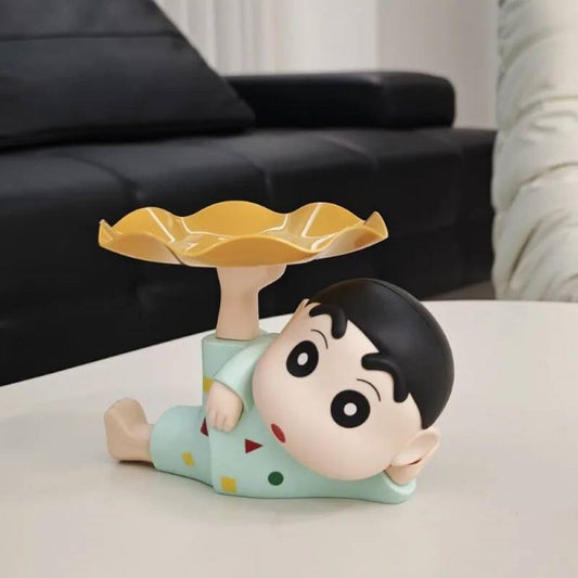 20590 Shinchan Tray Holder  Money Bank Resin Statue Candy Bowl Holder – Cartoon Figurine Decorative Showpiece for Home