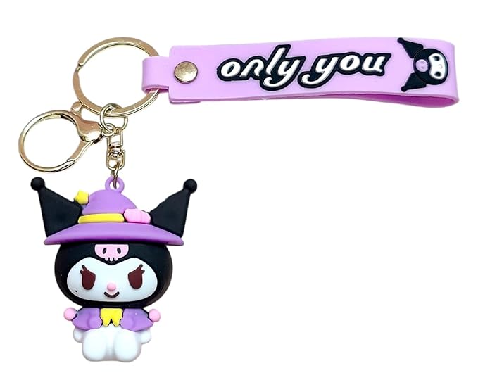 20579 Cute 3D Rubber PVC Cartoon Keychain With Strap Charm & Metal Hook | Cute Anime Inspired Bag Charm Collectible Gift