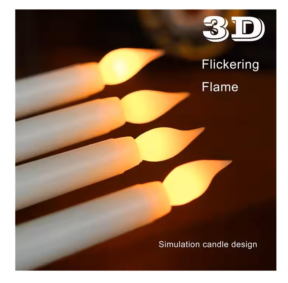 21276 [PACK OF 12] SPHINX Flameless LED Taper Candles for Home Decoration,Table Centerpiece,Dinner,Diwali,Wedding,Church,Festival,Party Decor,Steady Flame Look,Battery Not Included