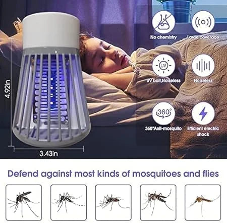 10715 Electric Mosquito Killer Lamp with LED Night Light | USB Rechargeable Insect Bug Zapper for Home, Bedroom, Kids Room & Indoor Use |