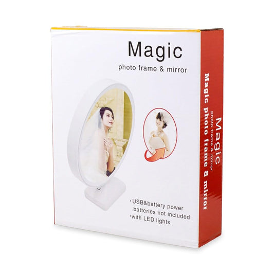 20198 Magic Mirror Photo Frame LED Light | Personalized LED Photo Lamp | Custom Couple Photo Gift | Anniversary, Birthday