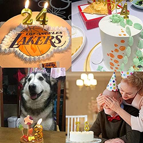 21151 {Pack of 12} Gold Colour Number 4 Birthday Candles cake topper