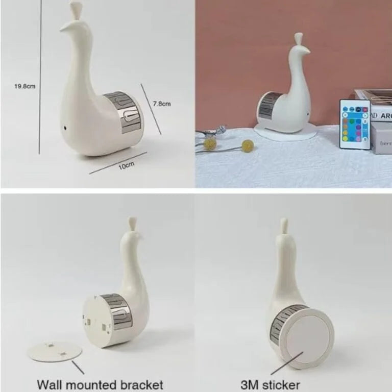 10758 Peacock Light for Wall Living Room Peacock Wall Light Projector for Kids Color Changing Led Night Light Lamp