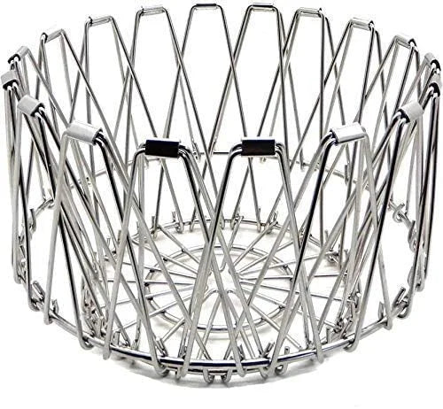 10112 Kitchen Stainless Steel Multipurpose Folding Fruit and Vegetable Basket