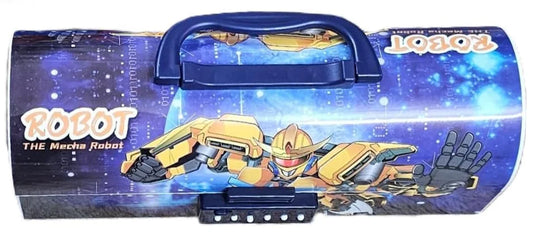 35318-C Transformers Theme Suitcase Pencil Case with Combination Password Lock Double Sided Compass Box