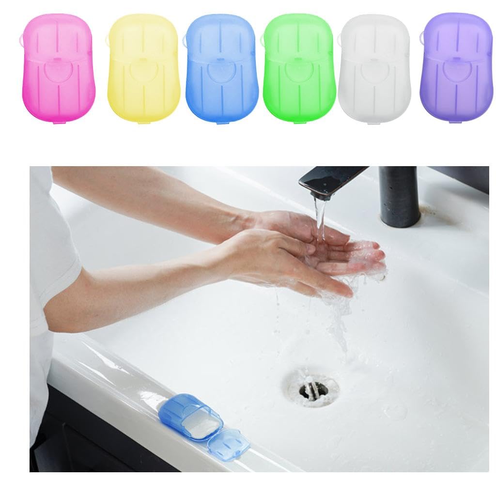 20553 Mini Travel Paper Soap With Case - 20 Sheets (1 BOX) Multicolor