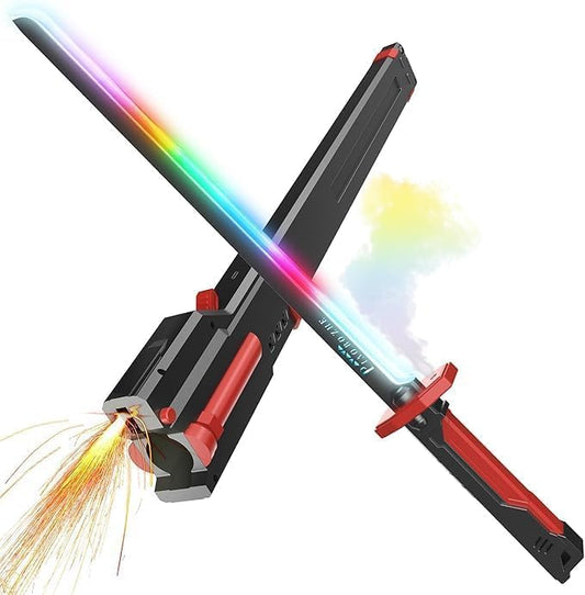 001 Sparkblade LED Talwar Sword 31.5 Inch Rechargeable Anime Cosplay Toy Sword with Spark Smoke Effect for Boys, Girls and Anime Lovers
