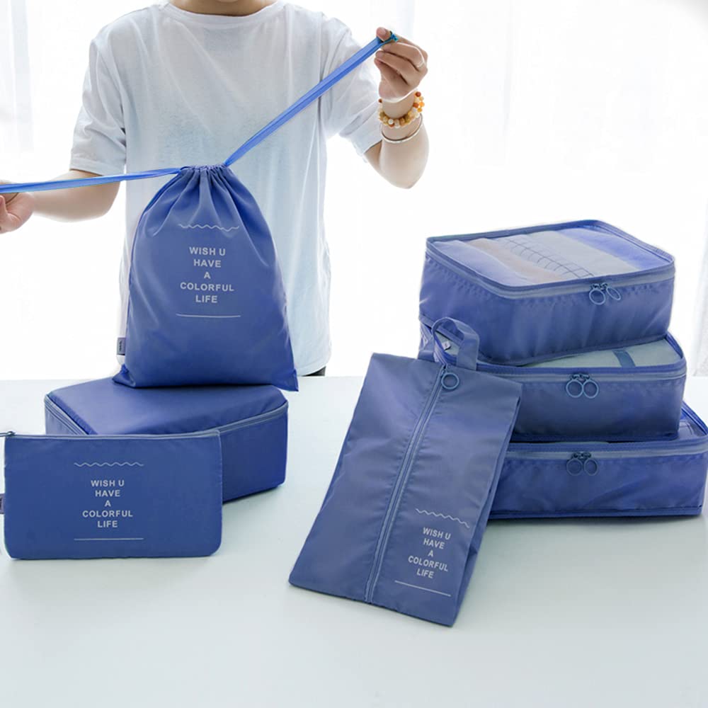 21029 (Set of 7) Packing Cubes for Travel Carry On Luggage, Lightweight Travel Storage Bags for Clothes, Large Luggage Organizers Packing Cubes Set for Travel Bag Suitcase
