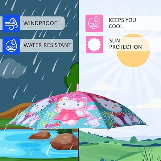 20314 Cartoon Rain Umbrella/Sun Protection Rain Umbrella For Kids Boys And Girls {Random Design}