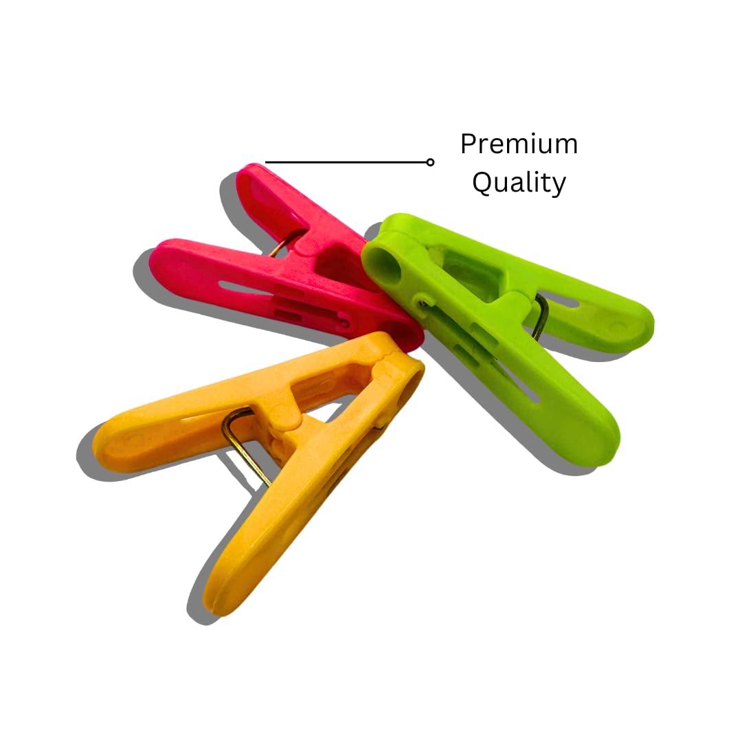 YW-908 (Pack of 50) Cloth Clips for Drying Clothes - Dress Clips - Multipurpose Clothes Pins - Clips for Clothes Drying, Hanging, and Organizing Rainbow Clip