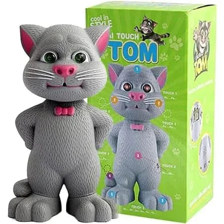 LX 638A Talking Tom with AI Touch Sensitive and Recording for Kids, Gray