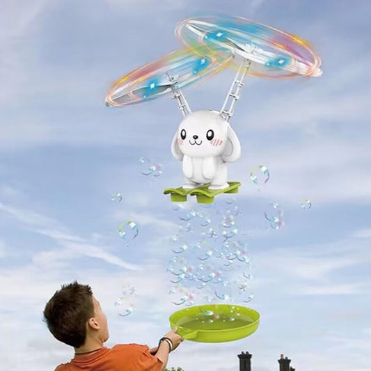 JJ062 Hand Sensing Flying Bear Toy with Bubble Machine for Kids, Bubble Maker Machine Toy for Kids with Bubble Solution Indoor and Outdoor