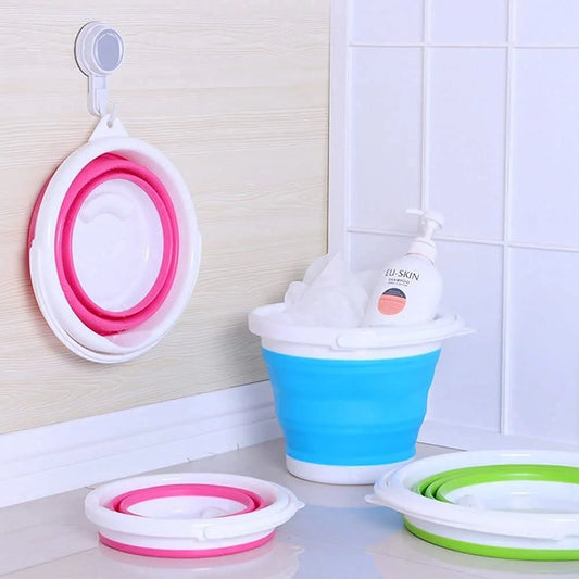 7037 Silicone Folding Bucket Size 8 inches *10 inches * Capacity 5 liters
