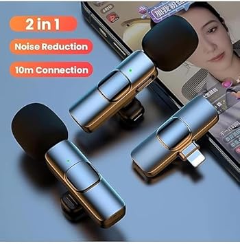 4126 Wireless Lavalier Microphone System Dual Mic USB-C and Lightning Adapters Included