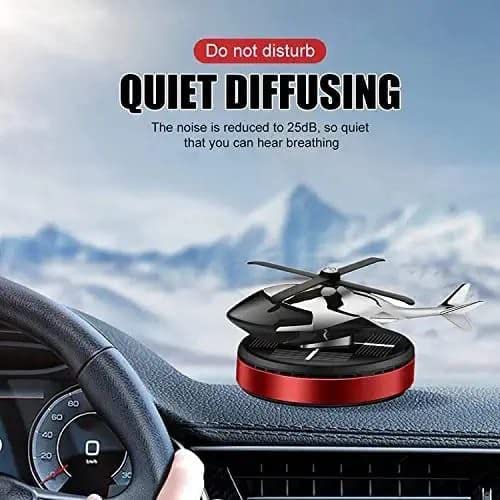 SG-1047 Red Smart Look Car Solar Helicopter Solar Power Dashboard Air Freshener Perfume