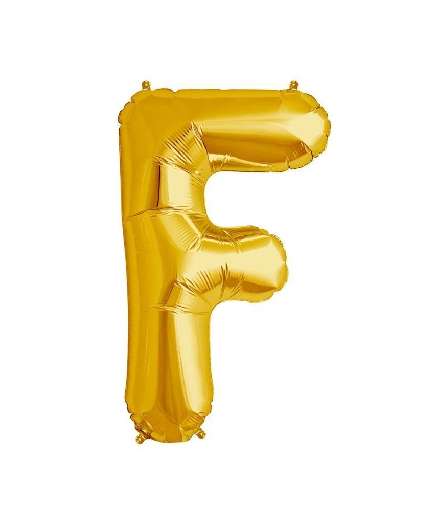 9012 – (10 pcs) F Gold Letter Foil Balloon