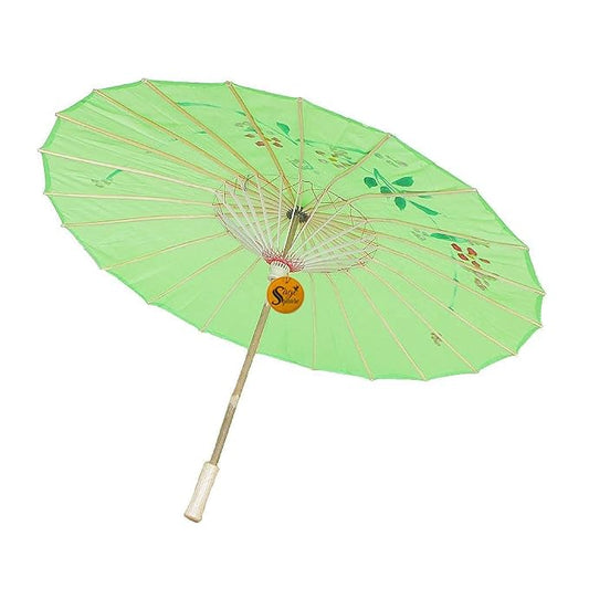 21085 Traditional Handmade Chinese Cloth Floral Wooden Umbrella Wedding Dance Parties Props (Multicolor)
