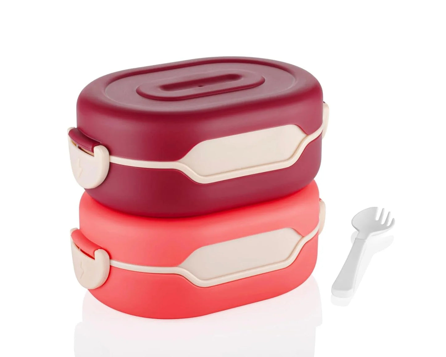 10464 KITCHENWARE Plastic Insulation 2 Compartment Lunch Boxes Leak Proof Reusable Freezer Safe Lunch Box for Kids