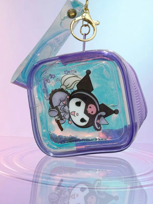 20029 Transparent Mini Glitter Pouch with Random Design