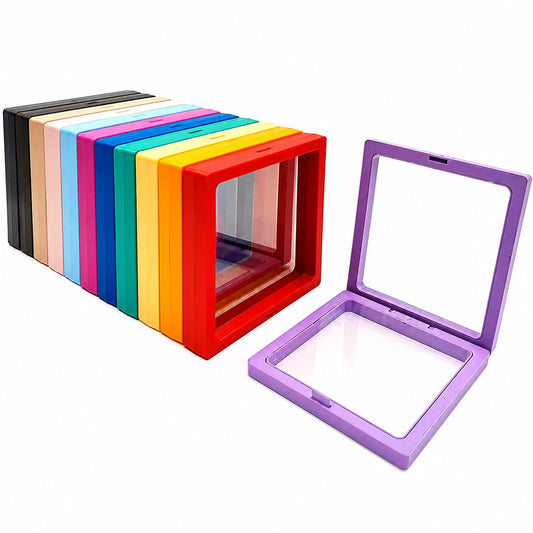 21024 Floating Display Frame 9cm, Coin Display Case, Dustproof PE Film Transparent Jewelry Storage Box for Ring Necklace Bracelet, Floating Display Case for Coin, Jewelry