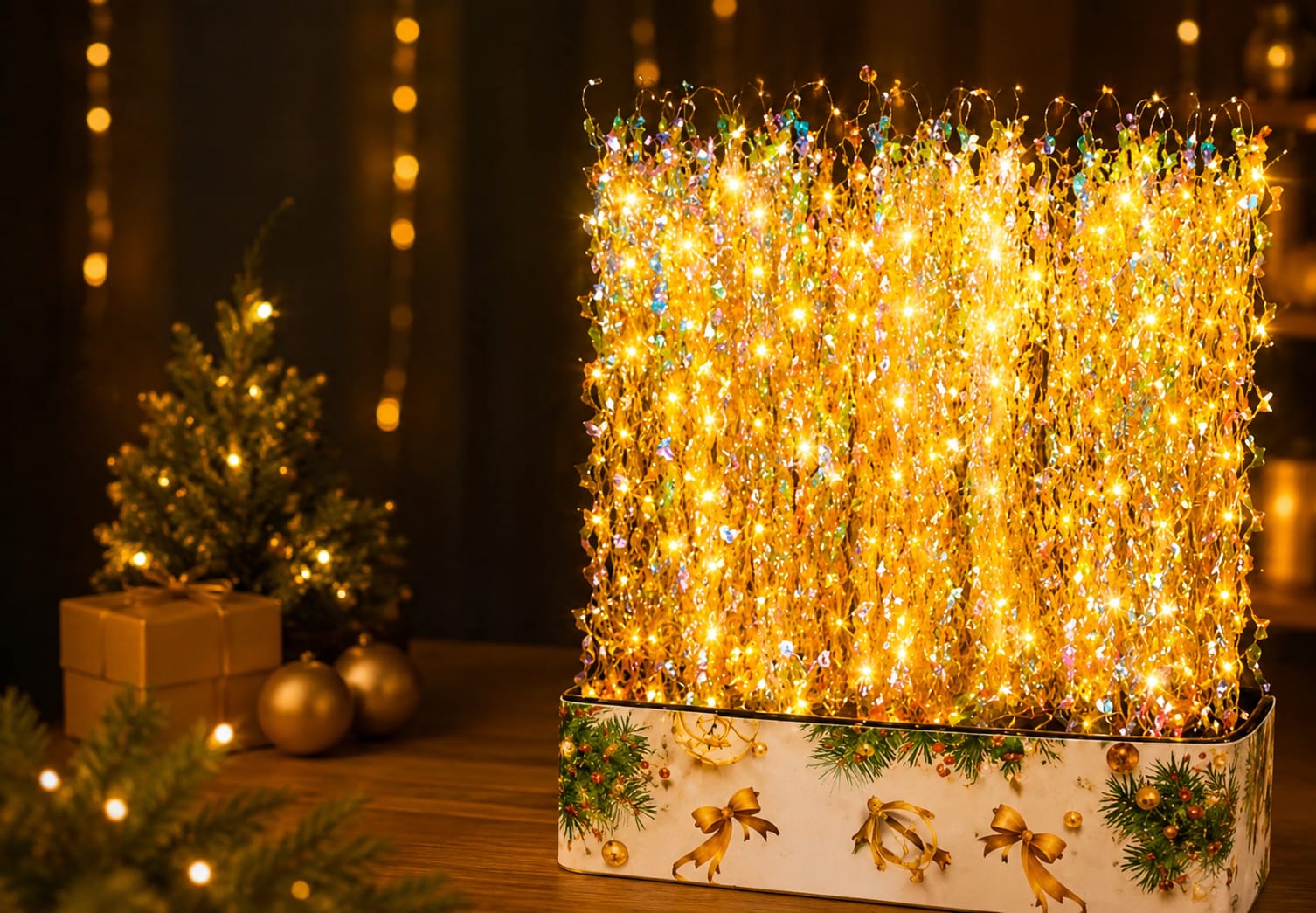 21115 8-Mode Curtain String Lights with LEDs  Fairy Lights for Indoor & Outdoor, Perfect for Diwali, Christmas, Weddings,
