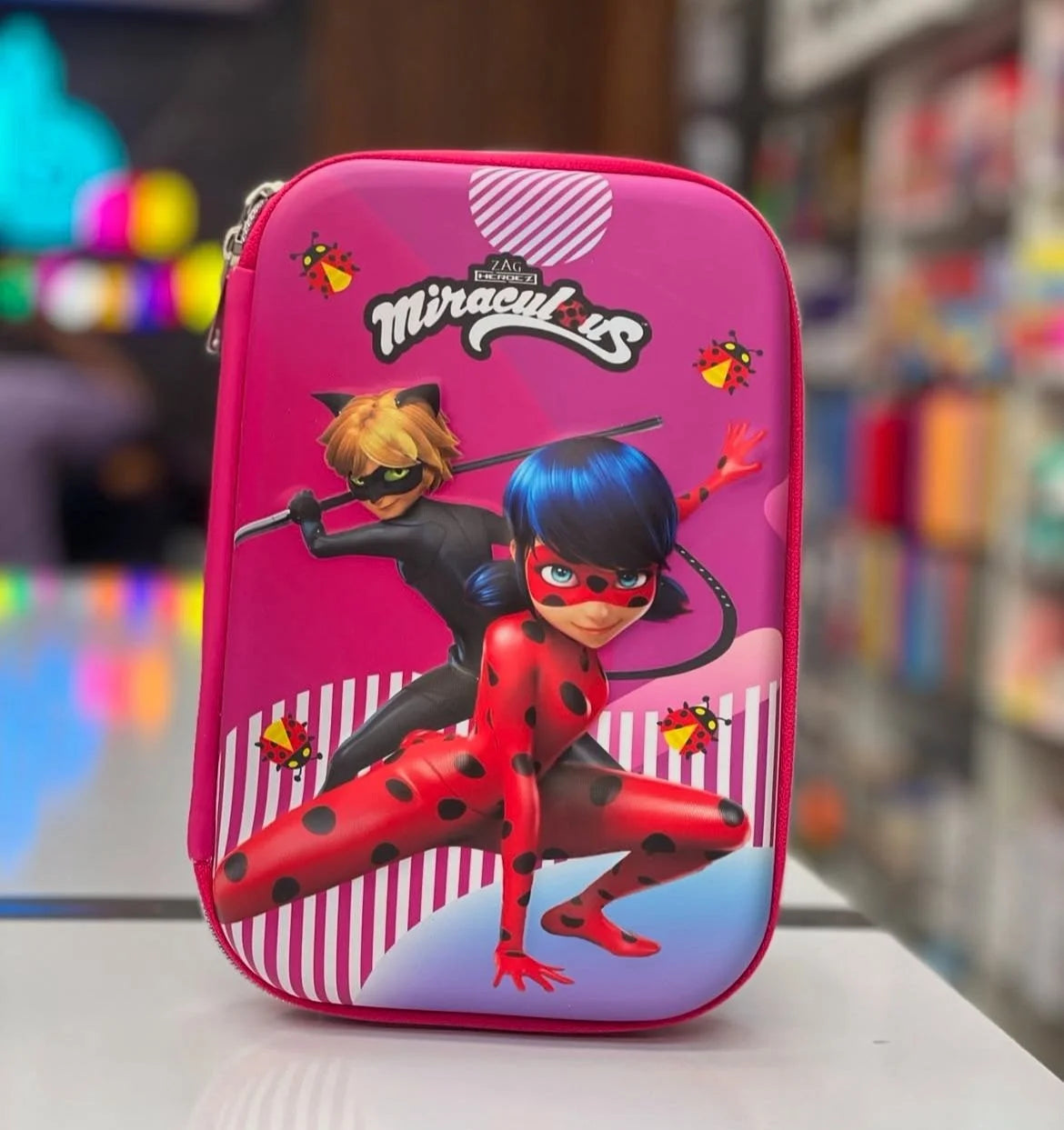 10556 3D Theme Miraculous Pencil Pouches for Girls {Random Design}