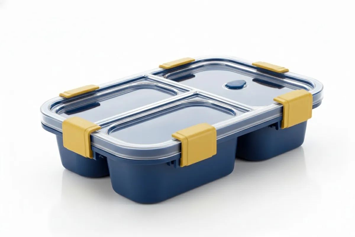 10512 3 Compartment Transparent Lid Tiffin Lunch Box | Silicone Seal Ring | For Kids And Adults Office Women And Men