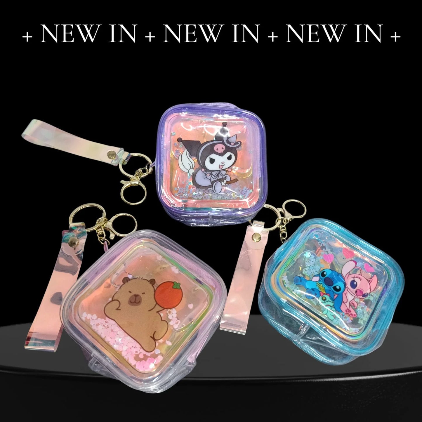 20029 Transparent Mini Glitter Pouch with Random Design