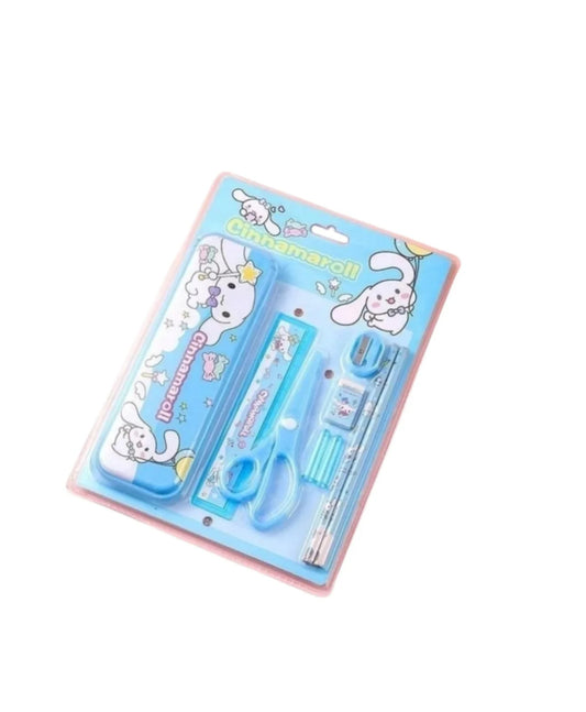 6611 Unique Stationery Kids Gift Set | Pencil Box, Scissors, Scale, Eraser, Sharpener & Pencils {Random Color}