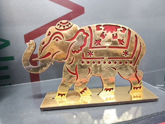20420 Golden Wooden Elephant  for Home Decor