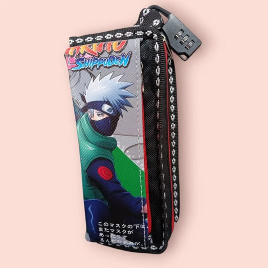 188985 Naruto Pencil Password Lock Pouch with 2 Compartments {Random Design}