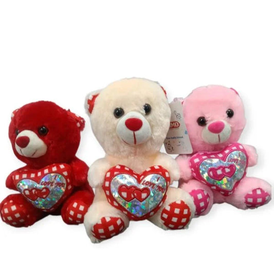 20086 Lovely Teddy Bear Sitting With Heart 21 Cm {Multicolour}