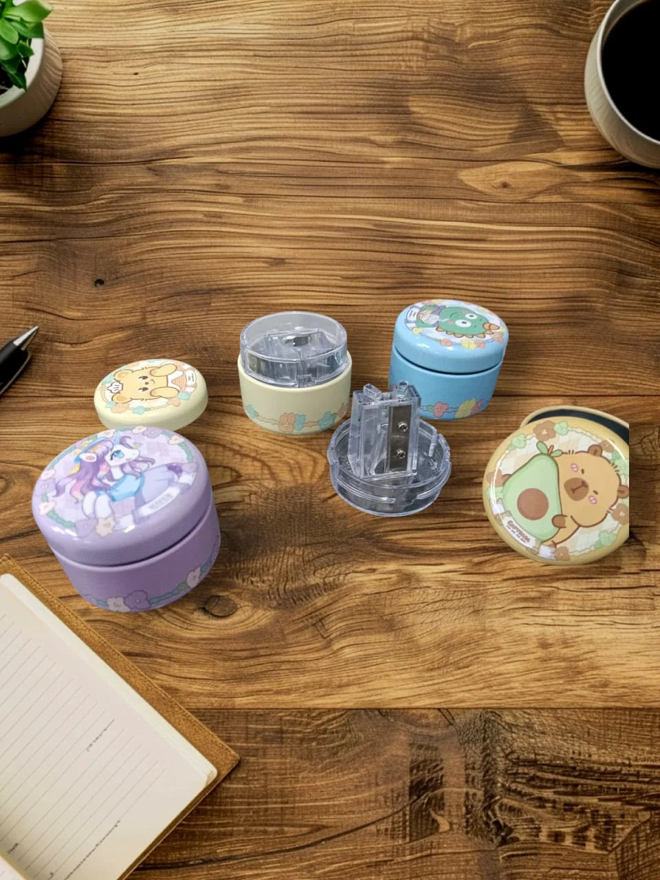 6828 Round Metal Pencil Sharpener Random Design