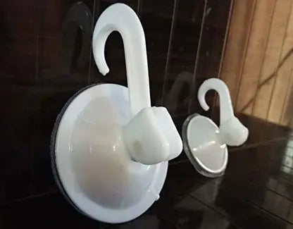 10956 Reusable Glass Vacuum Hook for Glass/Mirror Surface 65 mm Diameter -Jumbo Size Suction Vacuum Hook (White) – Pack of 12 Pcs