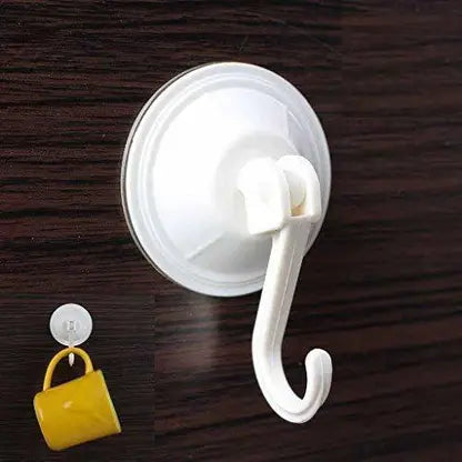 10956 Reusable Glass Vacuum Hook for Glass/Mirror Surface 65 mm Diameter -Jumbo Size Suction Vacuum Hook (White) – Pack of 12 Pcs