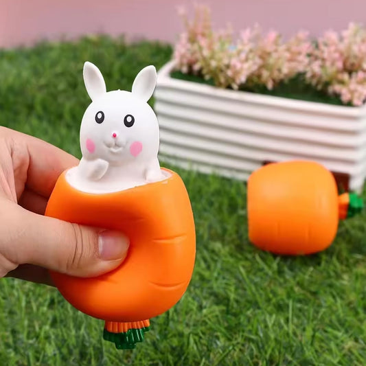 8056 (10 pcs) Squueze Pop Up Carrot Toy