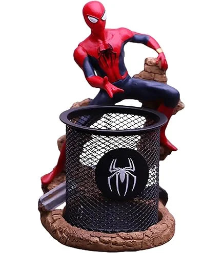 GL2312 Spider Men Penstand Creative Novelty Office Desk Decorations Man boy Girls Gadgets Stationery Storage Box