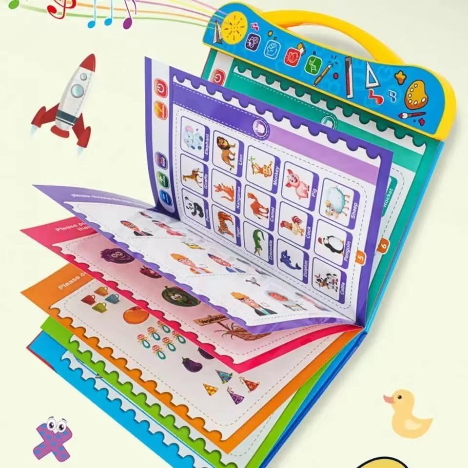 3101  Intelligence Book English Letters & Words Learning Sound Book, Fun Educational Toys, Activities with Numbers, Shapes, Animals Phonetic Learning Book