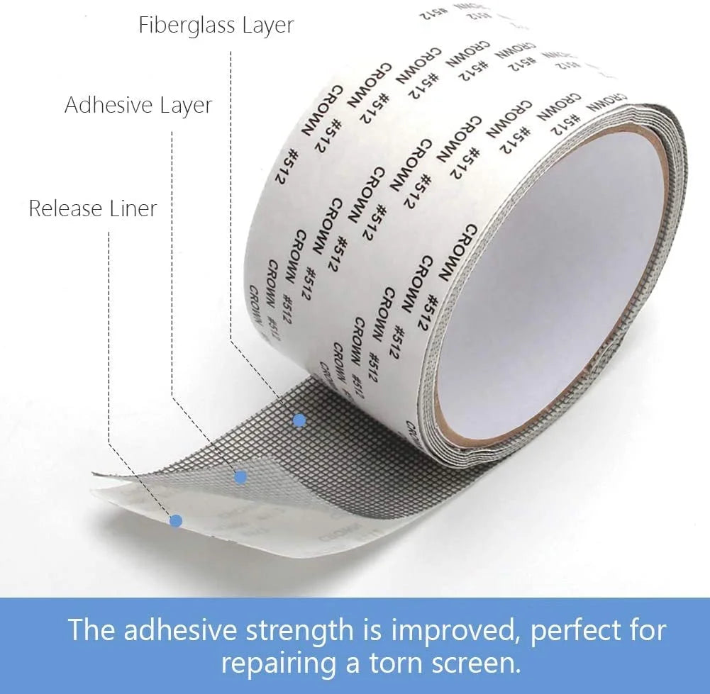 201600 Mosquito Net Patch Repair Tape Self-Adhesive Color Black, Size -2 Meter X 50 MM (Pack of 1), Door Net
