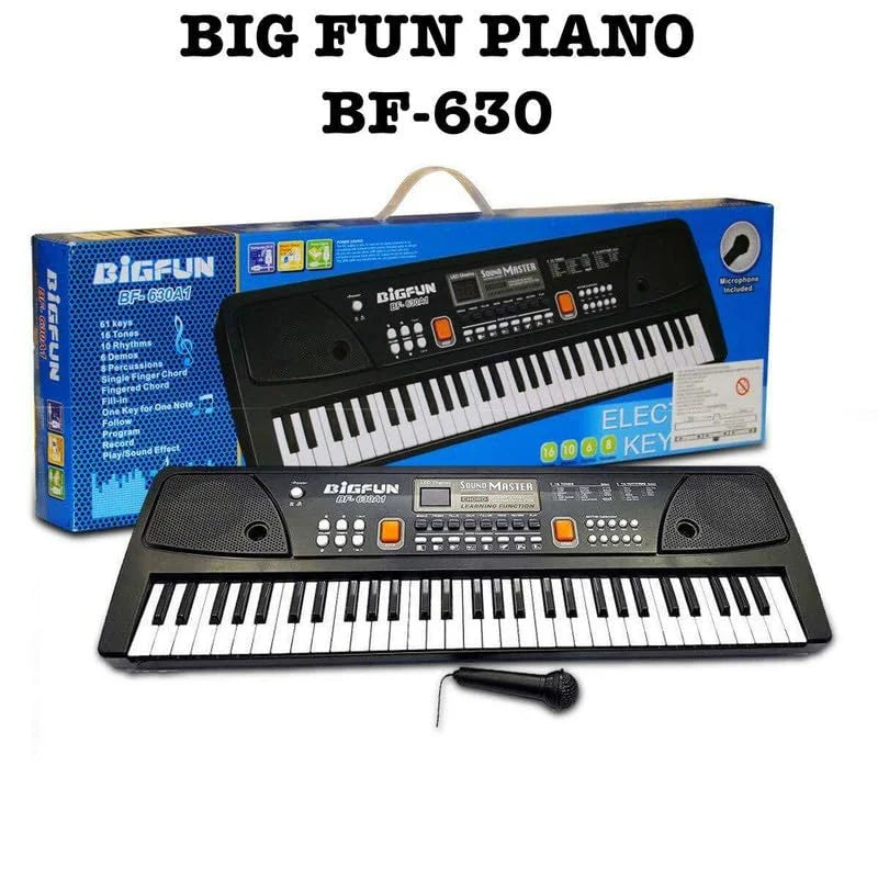 630A1 61 Key Electronic Musical Piano Keyboard with LCD Display, Adapter, Microphone Big Fun 630 A1 – Multicolor