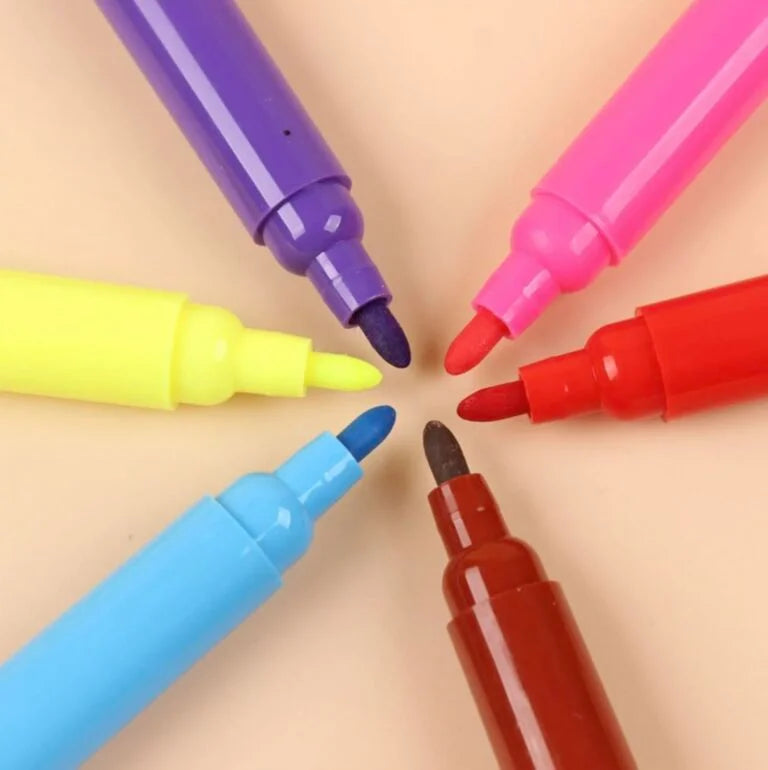 1926 Water Drawing Mat for Kids, 80 x 80 cm, Reusable Washable Colouring Mat with 6 Sketch Pens