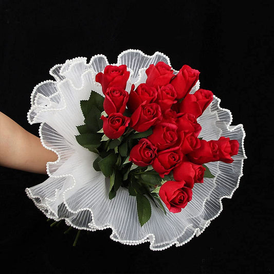 21211 Flower Wrapping Net Bouquet Floral Packaging Mesh Paper Wrinkled Wavy Net Yarn Valentine's Day Flower Shop Supplies Wedding Birthday Decoration
