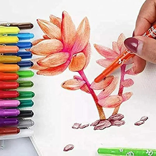 1012 F – CUTE ADOREABLE TWISTING ROLLING CRAYONS MULTICOLOUR PACK OF 12 COLOURS