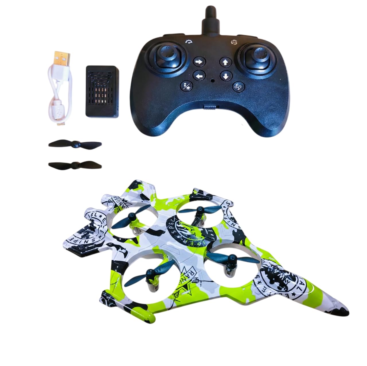 X30 RC Fighter Plane with Remote Control, 360 Degree Rotation, Rechargeable Battery, One Click Take-Off, Fighter Jet Design with LED Lights